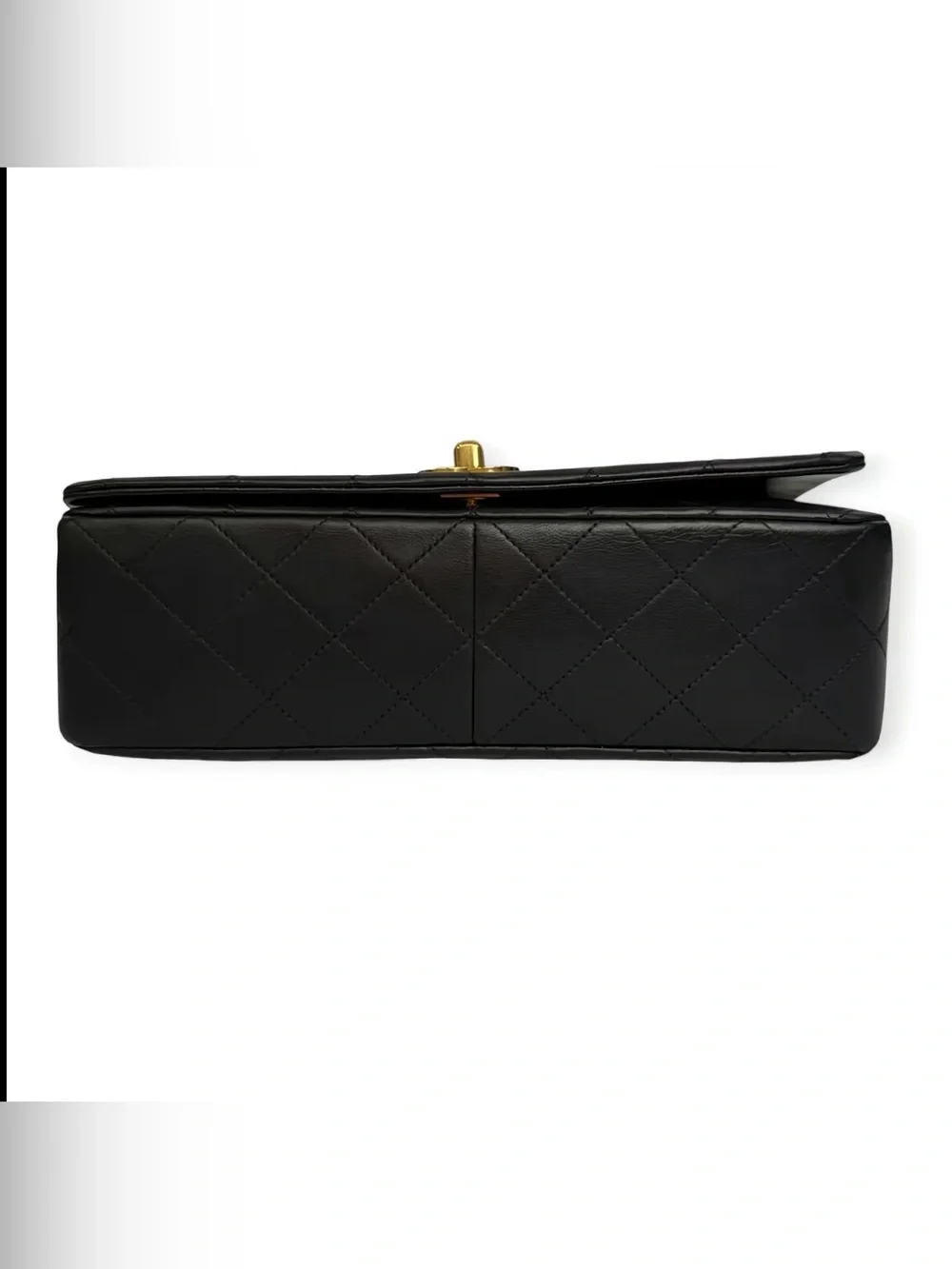 Vintage CHANEL Black Quilted Lambskin Shoulder Bag with Gold Hardware